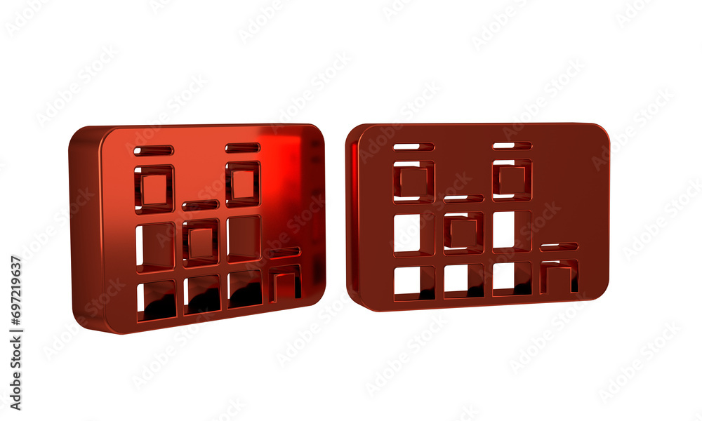 Poster red music equalizer icon isolated on transparent background. sound wave. audio digital equalizer tec