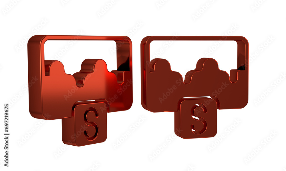 Poster red music wave equalizer icon isolated on transparent background. sound wave. audio digital equalize