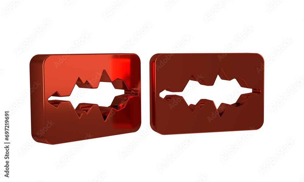 Poster red music wave equalizer icon isolated on transparent background. sound wave. audio digital equalize