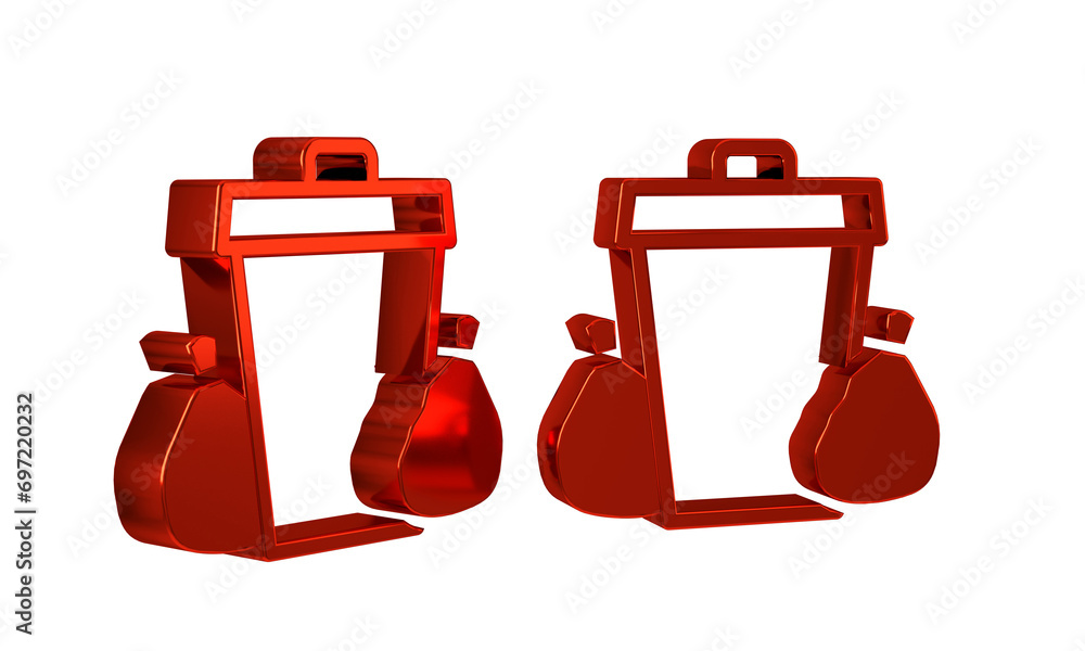 Poster red trash can icon isolated on transparent background. garbage bin sign. recycle basket icon. office