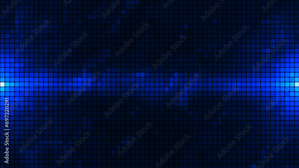 Poster blue mosaic background in technology concept. abstract blue led squares. technology digital square b