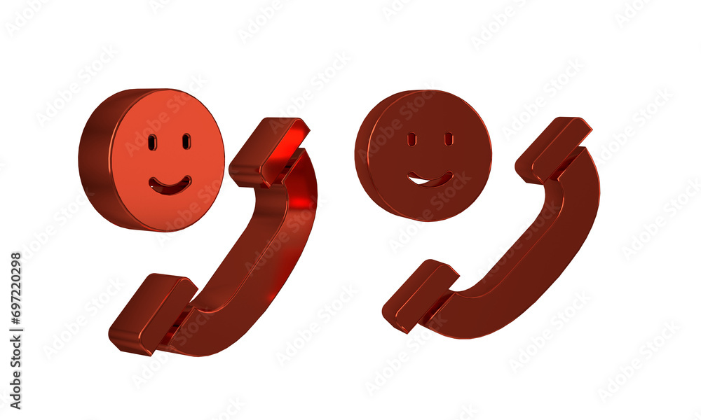 Poster red incoming call on mobile phone icon isolated on transparent background. friends call.