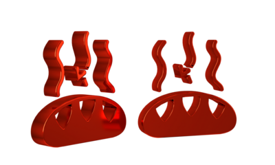 Red Donation food icon isolated on transparent background.