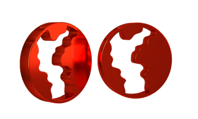 Red Global economic crisis icon isolated on transparent background. World finance crisis.