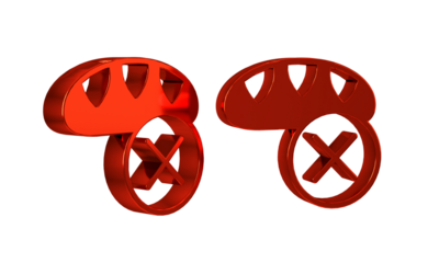 Red Donation food icon isolated on transparent background.