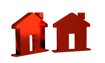 Red House icon isolated on transparent background. Real estate agency or cottage town elite class.