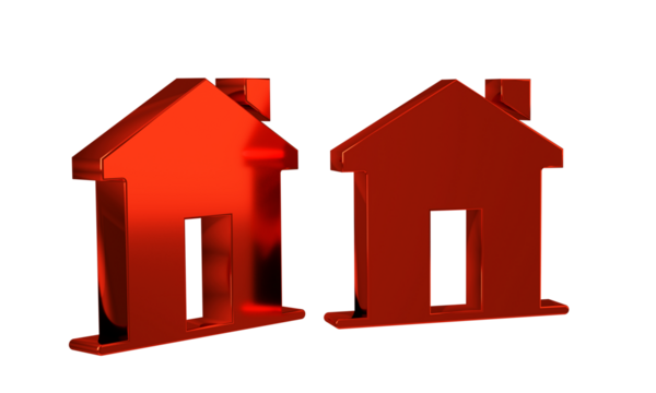 Red House icon isolated on transparent background. Real estate agency or cottage town elite class.