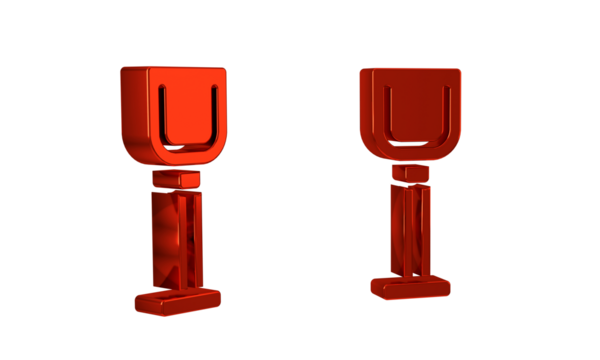 Red Shovel toy icon isolated on transparent background. - Powered by Adobe