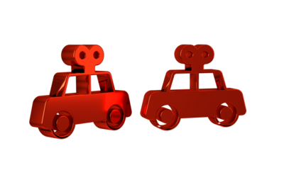 Red Toy car icon isolated on transparent background.