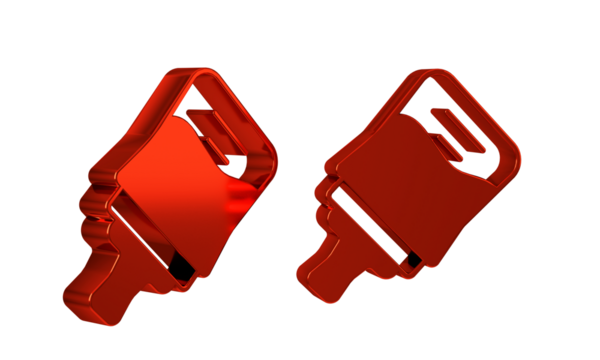 Red Baby bottle icon isolated on transparent background. Feeding bottle icon. Milk bottle sign.