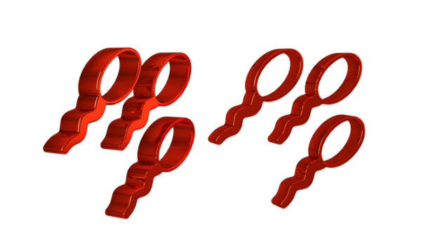 Red Sperm icon isolated on transparent background.