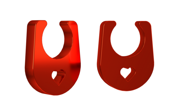 Red Baby bib icon isolated on transparent background.