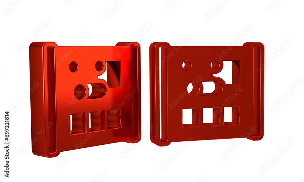 Poster red graphing paper for engineering icon isolated on transparent background.
