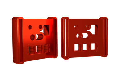 Red Graphing paper for engineering icon isolated on transparent background.