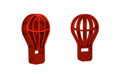 Red Hot air balloon icon isolated on transparent background. Air transport for travel.