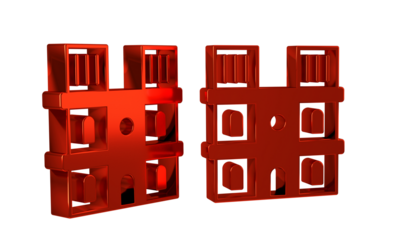 Red Landmark of France Notre Dame de Paris icon isolated on transparent background.