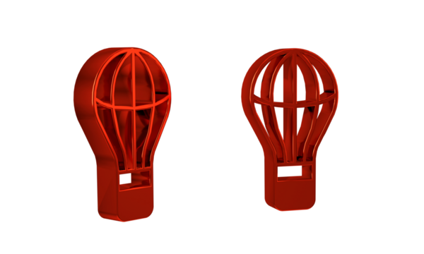 Red Hot air balloon icon isolated on transparent background. Air transport for travel.