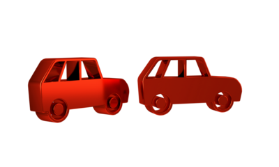 Red Car icon isolated on transparent background.