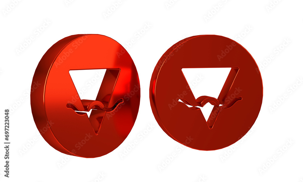 Aufkleber red earth element of the symbol alchemy icon isolated on transparent background. basic mystic elemen