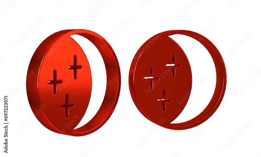 Poster red eclipse of the sun icon isolated on transparent background. total sonar eclipse.