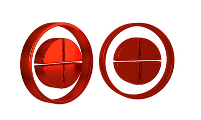 Red Earth globe icon isolated on transparent background. World or Earth sign. Global internet...