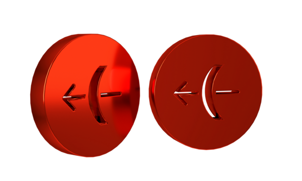 Red Sagittarius zodiac sign icon isolated on transparent background. Astrological horoscope collection.