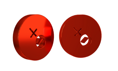 Red Venus symbol icon isolated on transparent background. Astrology, numerology, horoscope, astronomy.