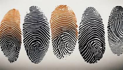 Fotobehang fingerprints isolated on white vector illustration © William