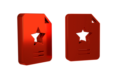 Red Star constellation zodiac icon isolated on transparent background.