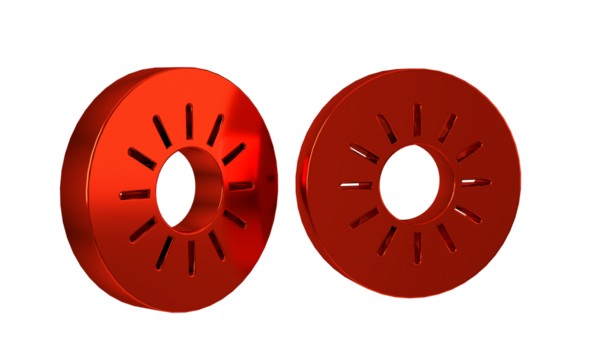 Red Sun icon isolated on transparent background.