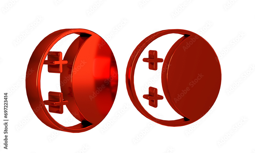 Poster red eclipse of the sun icon isolated on transparent background. total sonar eclipse.