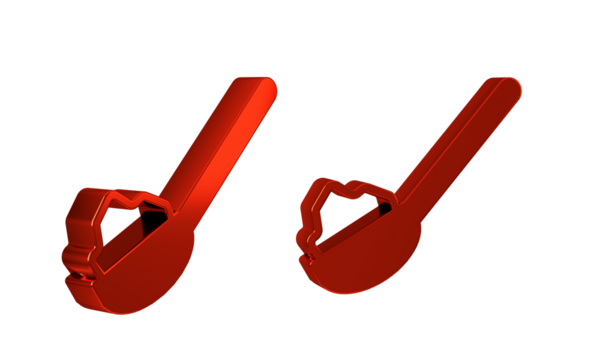 Red Spoon with sugar icon isolated on transparent background. Teaspoon for tea or coffee.