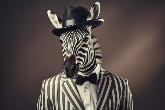 Zebra in clothes