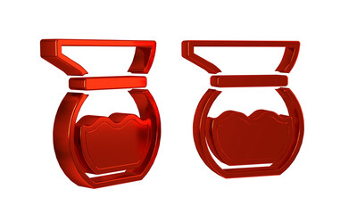 Red Teapot icon isolated on transparent background.