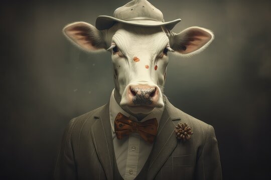Cow in clothes.