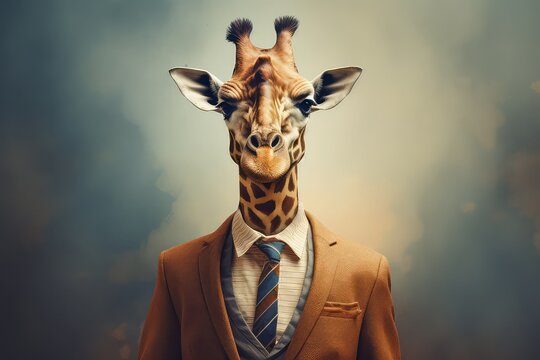 Giraffe in clothes.