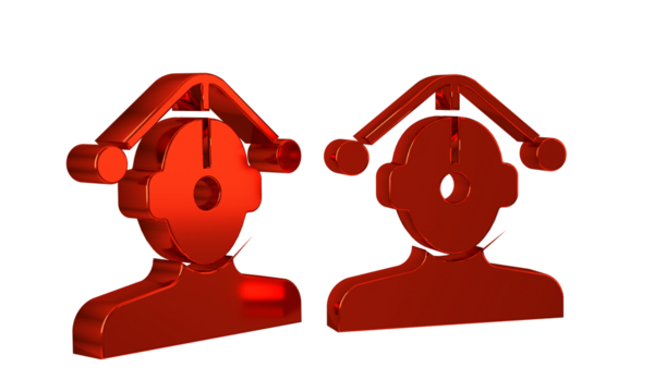 Red Hypnosis icon isolated on transparent background.