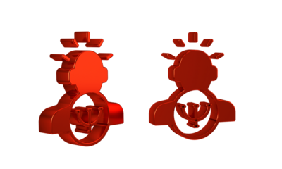 Red Psychology icon isolated on transparent background. Psi symbol. Mental health concept, psychoanalysis analysis and psychotherapy.