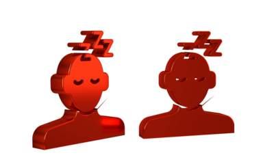 Red Dreams icon isolated on transparent background. Sleep, rest, dream concept. Resting time and comfortable relaxation.