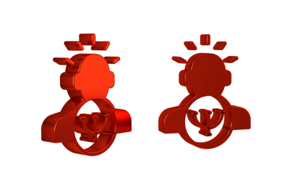 Red Psychology icon isolated on transparent background. Psi symbol. Mental health concept, psychoanalysis analysis and psychotherapy. - Powered by Adobe