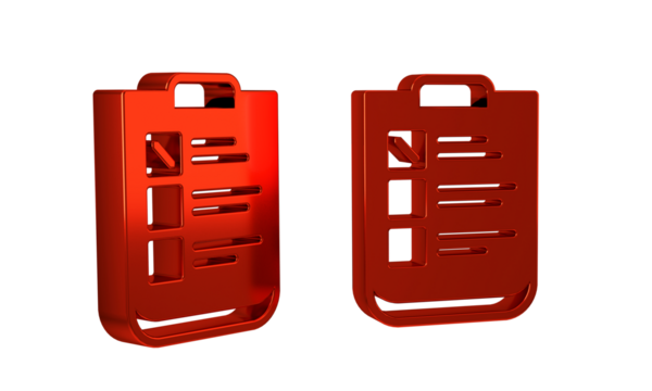 Red Psychological test icon isolated on transparent background.