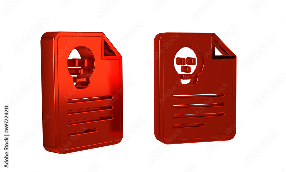 Poster red radiation warning document icon isolated on transparent background. text file.