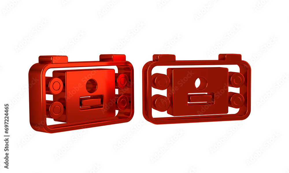 Poster red portable video game console icon isolated on transparent background. handheld console gaming.