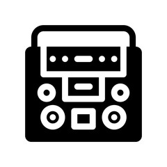 tape recorder glyph icon