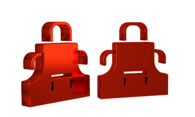 Red Kitchen apron icon isolated on transparent background. Chef uniform for cooking.