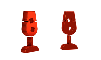 Red Wine glass icon isolated on transparent background. Wineglass sign.