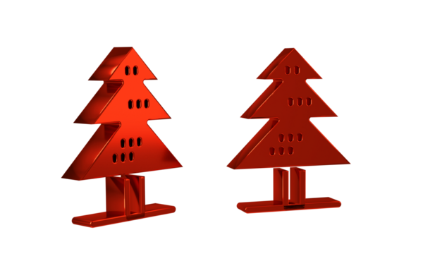 Red Tree icon isolated on transparent background. Forest symbol. - Powered by Adobe