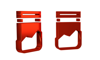 Red Plastic bag of drug icon isolated on transparent background. Health danger.