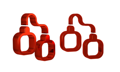 Red Handcuffs icon isolated on transparent background.