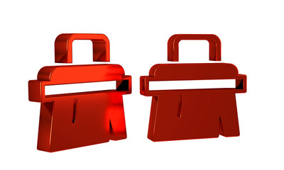 Red Sauna brush icon isolated on transparent background. Wooden brush with coarse bristles for washing in the bath. Anti cellulite massage.